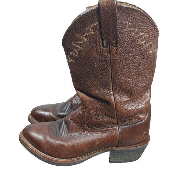 Ariat 33627 Men\'s 8.5 D Brown Leather Round Toe Western Cowboy Ride Work Boots Shop Brown Mens Ariat Downtown Embroidered Round Toe Pull On  main image 3